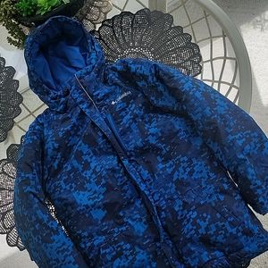 Digital blue boys winter coat